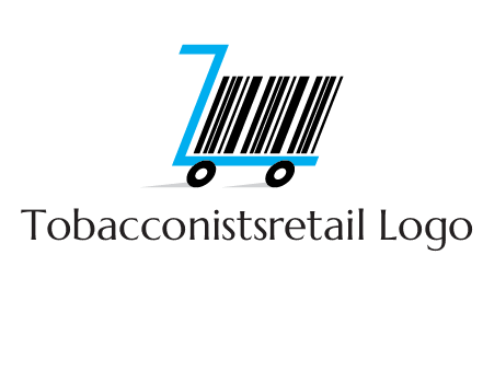 bar code shopping cart logo