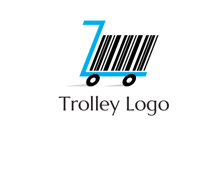 bar code shopping cart logo