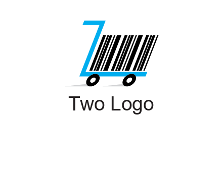 bar code shopping cart logo