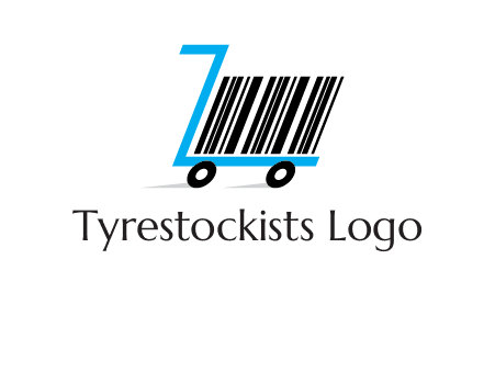 bar code shopping cart logo