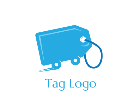 delivery logo with tag on wheels