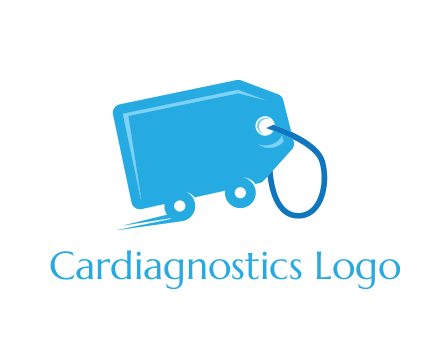 delivery logo with tag on wheels