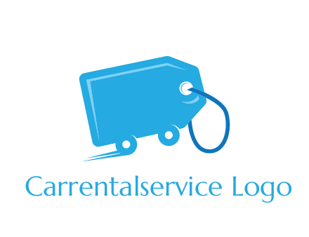 delivery logo with tag on wheels