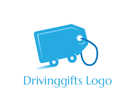 delivery logo with tag on wheels
