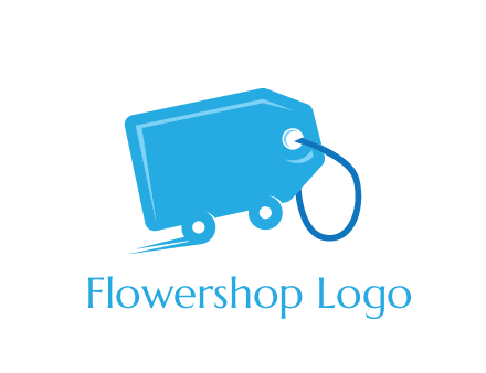 delivery logo with tag on wheels