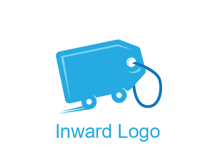 delivery logo with tag on wheels