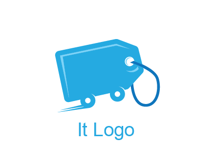 delivery logo with tag on wheels