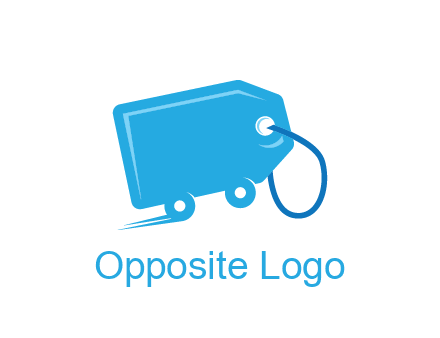 delivery logo with tag on wheels
