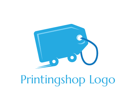 delivery logo with tag on wheels