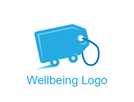 delivery logo with tag on wheels