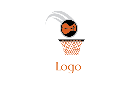 basketball icon in sports logo