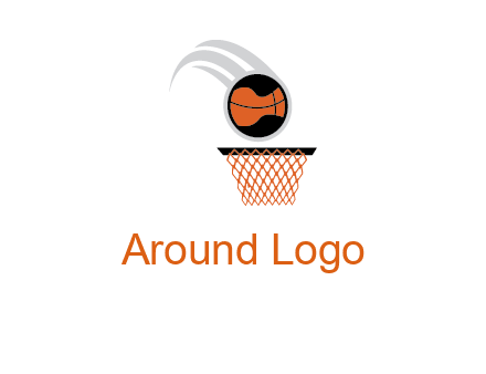 basketball icon in sports logo