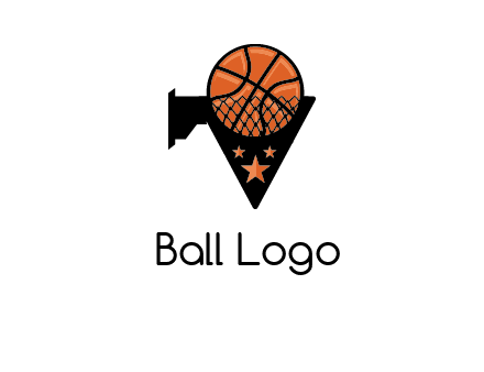 basketball with stars on its hoop