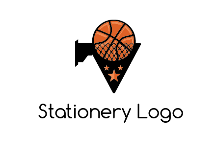 basketball with stars on its hoop
