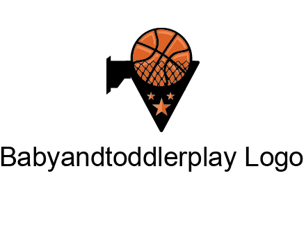 basketball with stars on its hoop