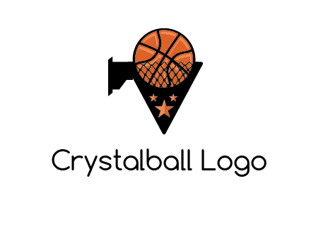 basketball with stars on its hoop
