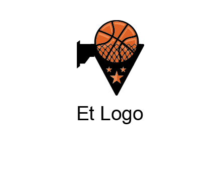 basketball with stars on its hoop