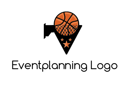 basketball with stars on its hoop