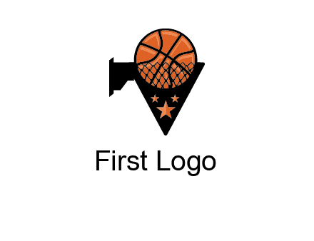 basketball with stars on its hoop
