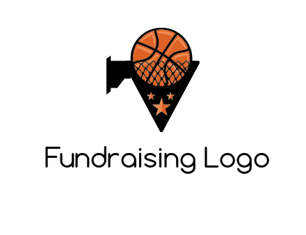basketball with stars on its hoop