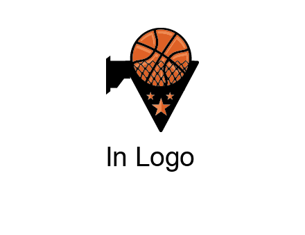 basketball with stars on its hoop