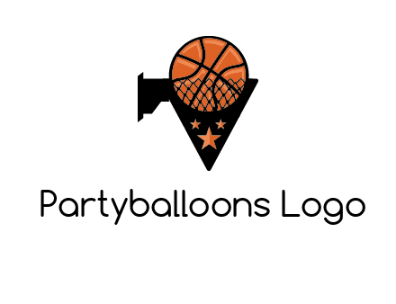 basketball with stars on its hoop