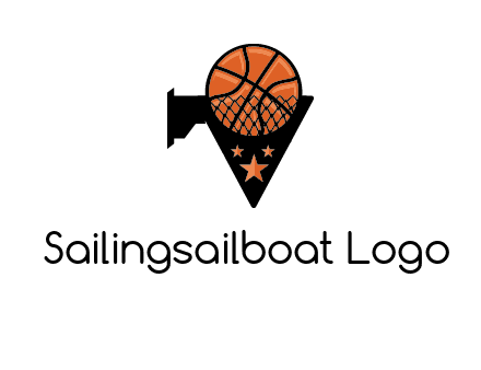 basketball with stars on its hoop