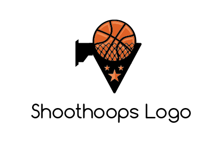 basketball with stars on its hoop