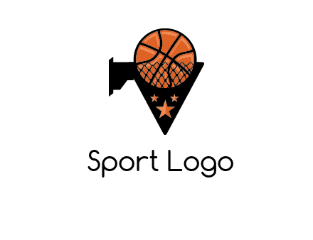 basketball with stars on its hoop