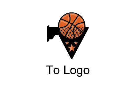basketball with stars on its hoop
