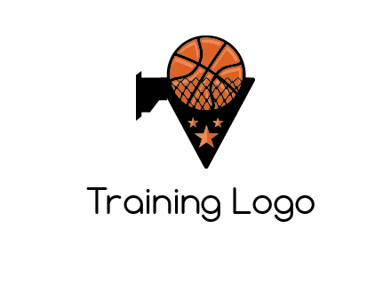 basketball with stars on its hoop