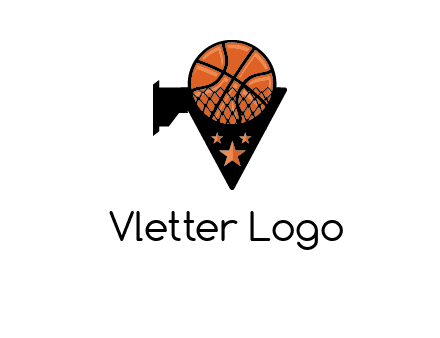 basketball with stars on its hoop