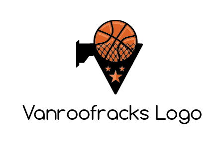 basketball with stars on its hoop