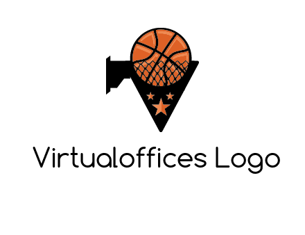 basketball with stars on its hoop