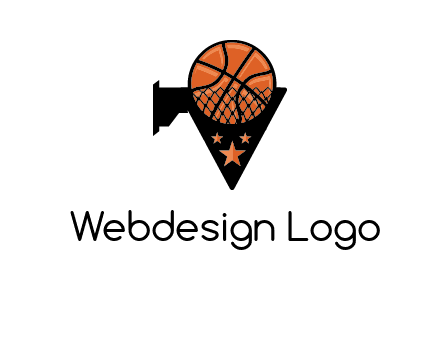basketball with stars on its hoop