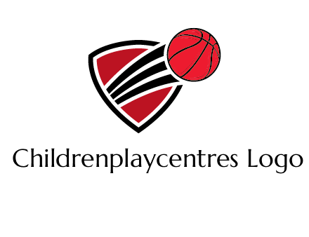 basketball shooting out of shield logo