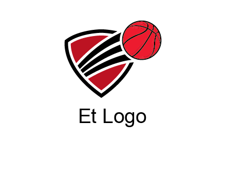 basketball shooting out of shield logo