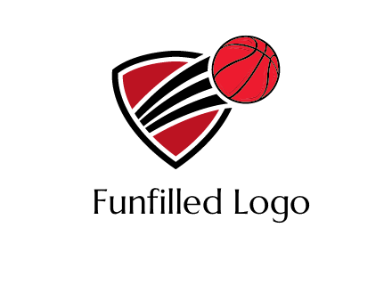 basketball shooting out of shield logo