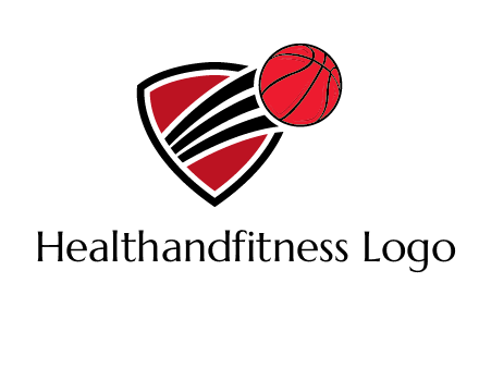 basketball shooting out of shield logo