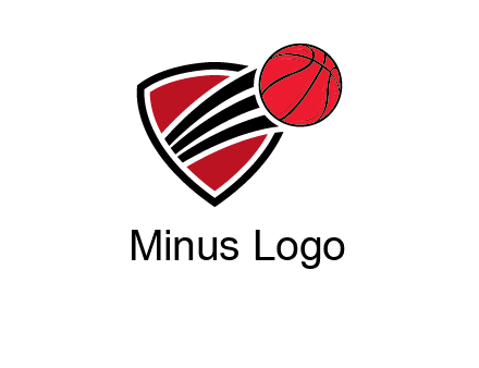 basketball shooting out of shield logo