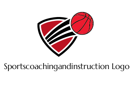 basketball shooting out of shield logo