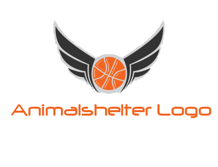 basketball with wings logo