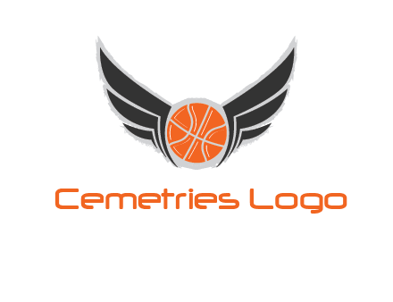 basketball with wings logo