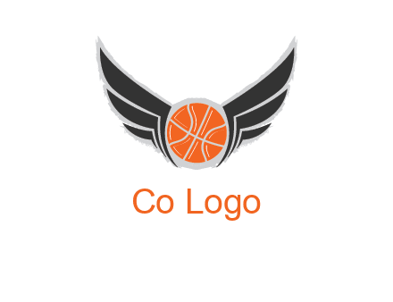 basketball with wings logo