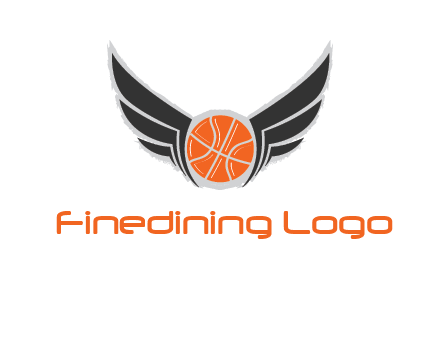 basketball with wings logo