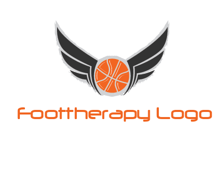 basketball with wings logo