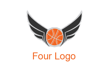 basketball with wings logo