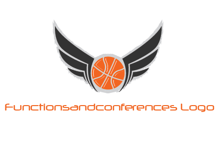 basketball with wings logo