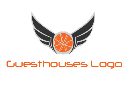 basketball with wings logo
