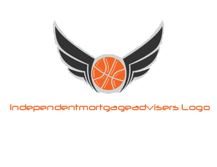basketball with wings logo
